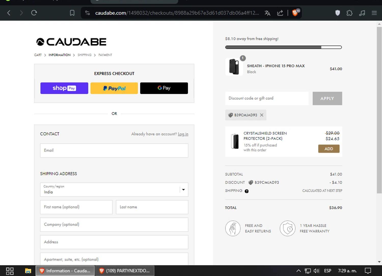 How to apply Caudabe coupon code